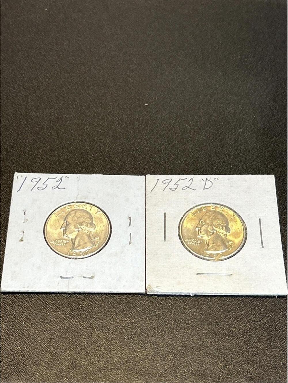 1952 P & D Washington Quarters 90% Silver From Collection